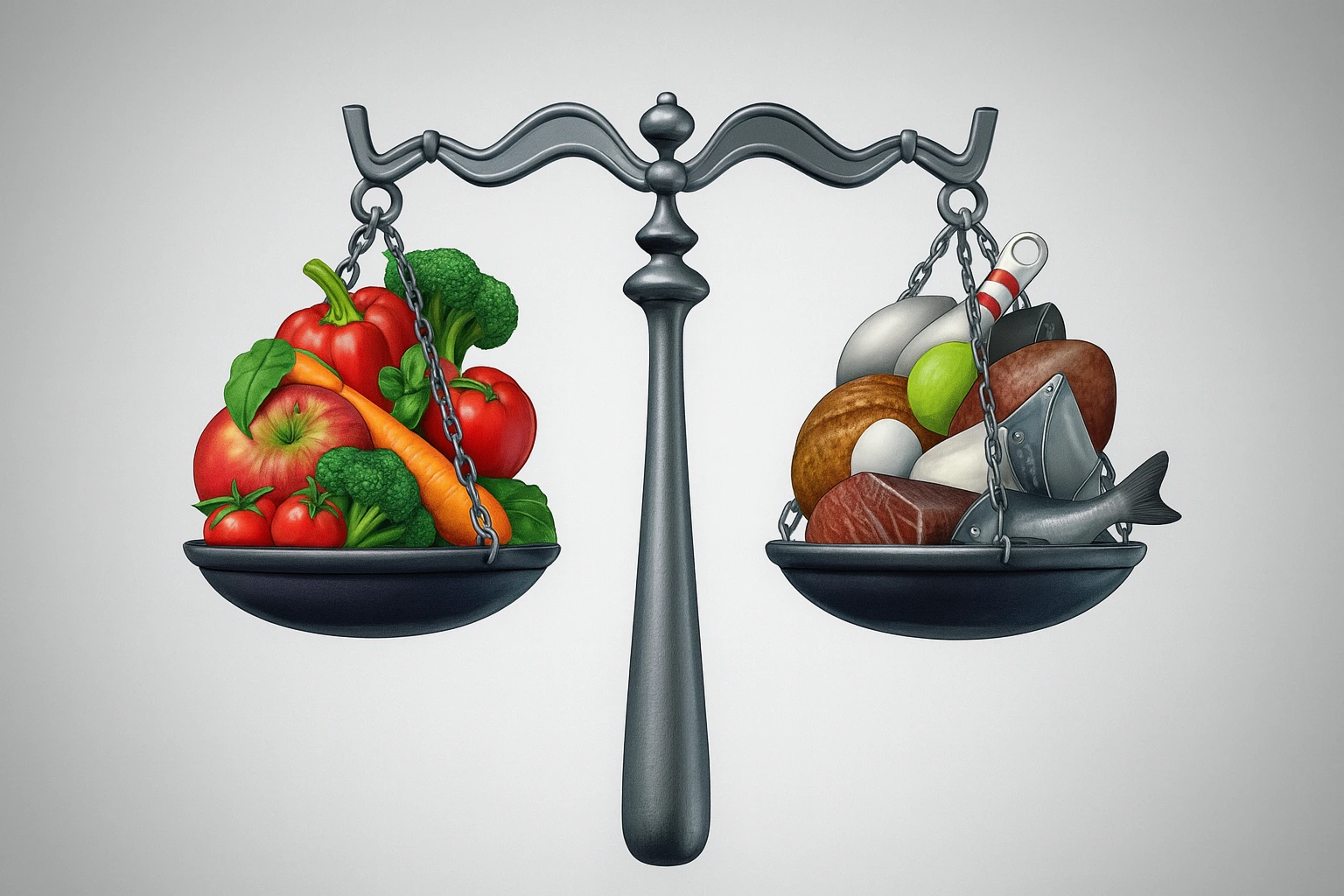 Illustration einer Waage zur Deutung der Ernährungsbalance